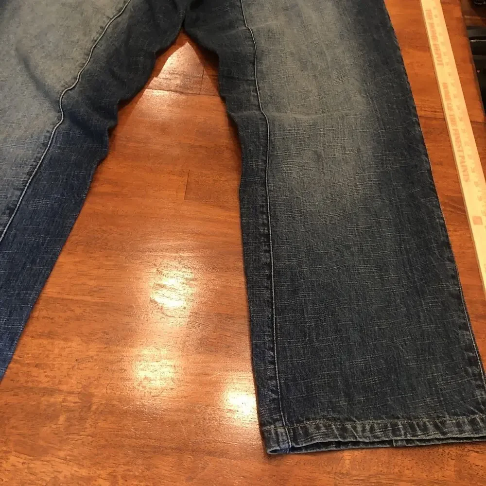 Vtg Phat Farm Jeans Men 40x33 Y2K Baggy Skater Hip Hop Blue Denim Hong Kong